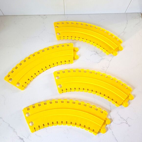Vintage Mickey Town Rail Road Train Track ONLY 4 pc Curve REPLACEMENT PART - Picture 1 of 6